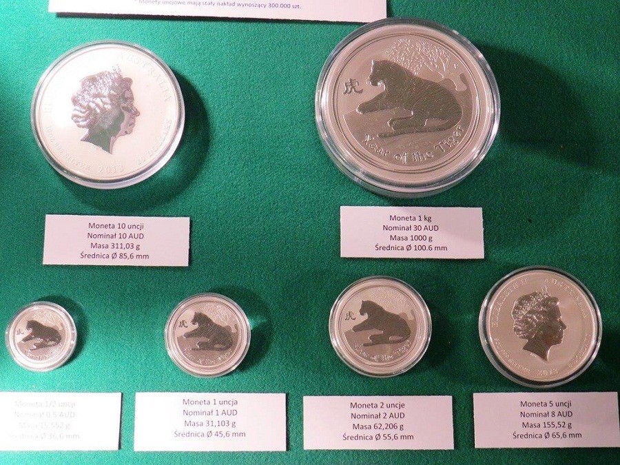 Monety bulionowe z australijskiej mennicy w Perth