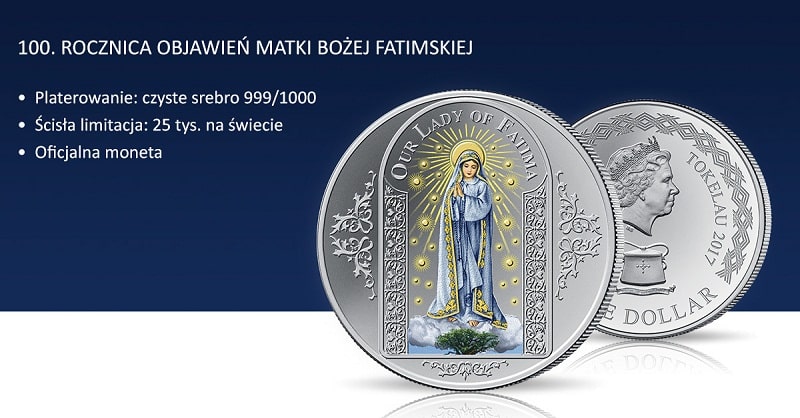 moneta jubileuszowa fatima_poziomo