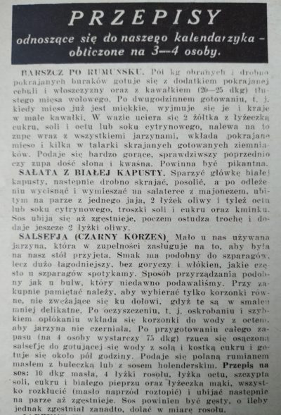 Przedwojenne przepisy. Źródło: Tygodnik "As" nr 6 z 9 lutego 1936 roku