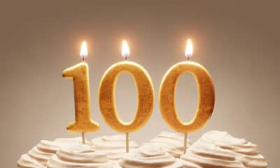 100 lat. setne urodziny. świeczki
