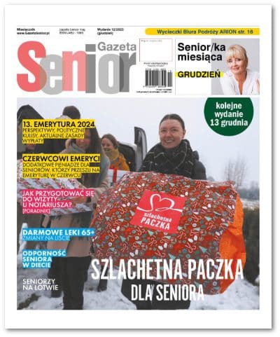 Okładka numeru grudniowego 12/2023 Gazety Senior